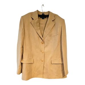 Ralph Lauren Tan Blazer & Skirt Linen suit Career sz 14